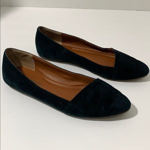Lucky Brand black suede leather flats sz 8